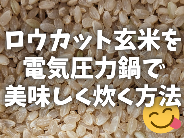ロウカット玄米を電気圧力鍋で美味しく炊く方法